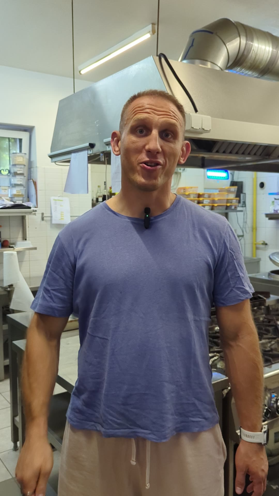 Paweł in the production kitchen
